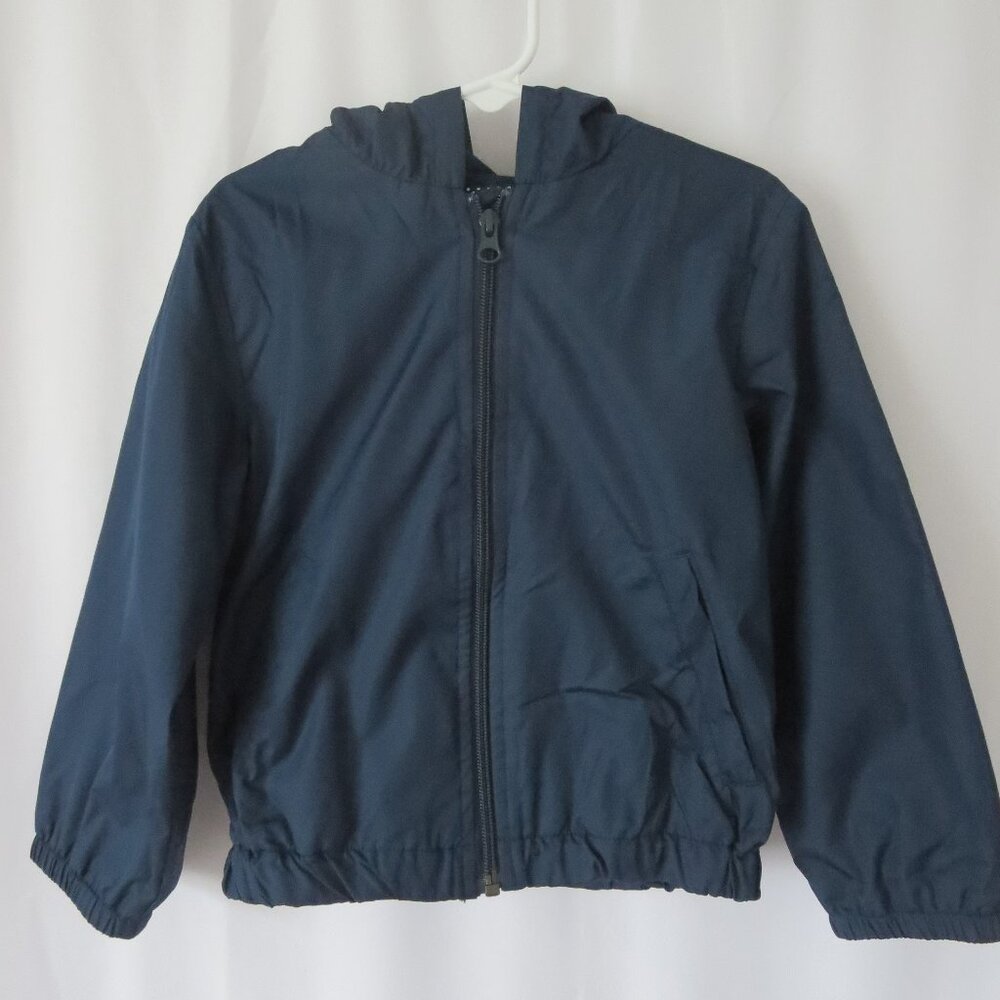 Navy Blue School Uniform Hooded‎ Zip Up Jacket